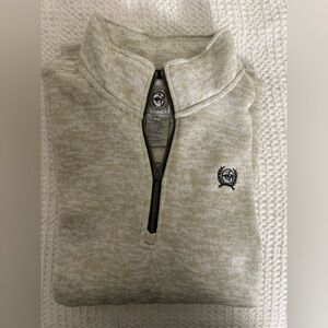 Cinch Light Tan Zip-Up Sweater